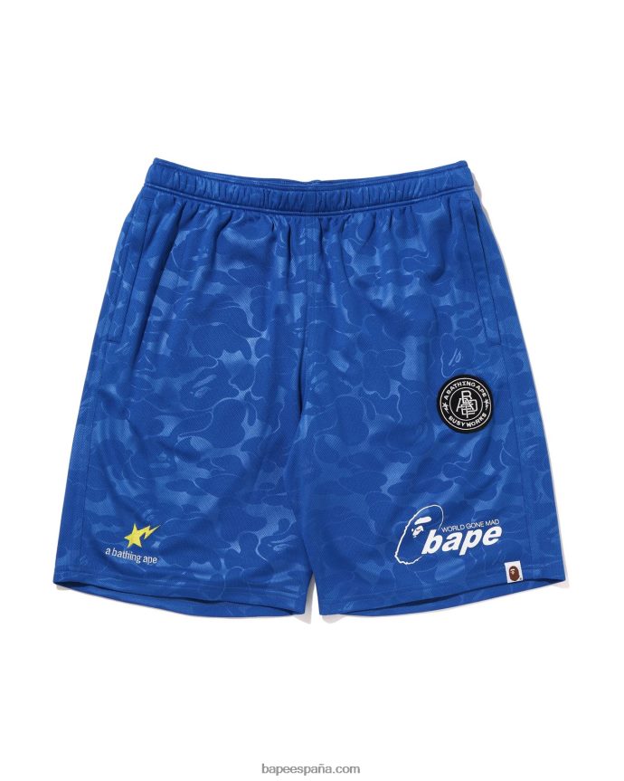 hombres A Bathing Ape pantalones cortos de fútbol 288PLL356 azul