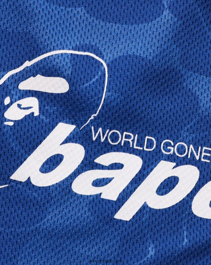 hombres A Bathing Ape pantalones cortos de fútbol 288PLL356 azul