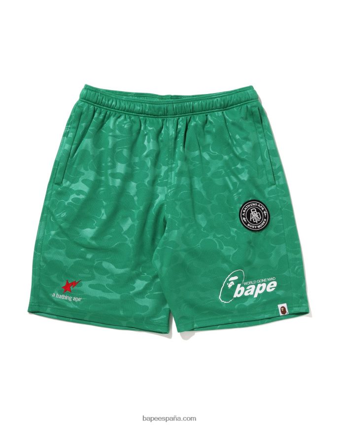 hombres A Bathing Ape pantalones cortos de fútbol 288PLL357 menta