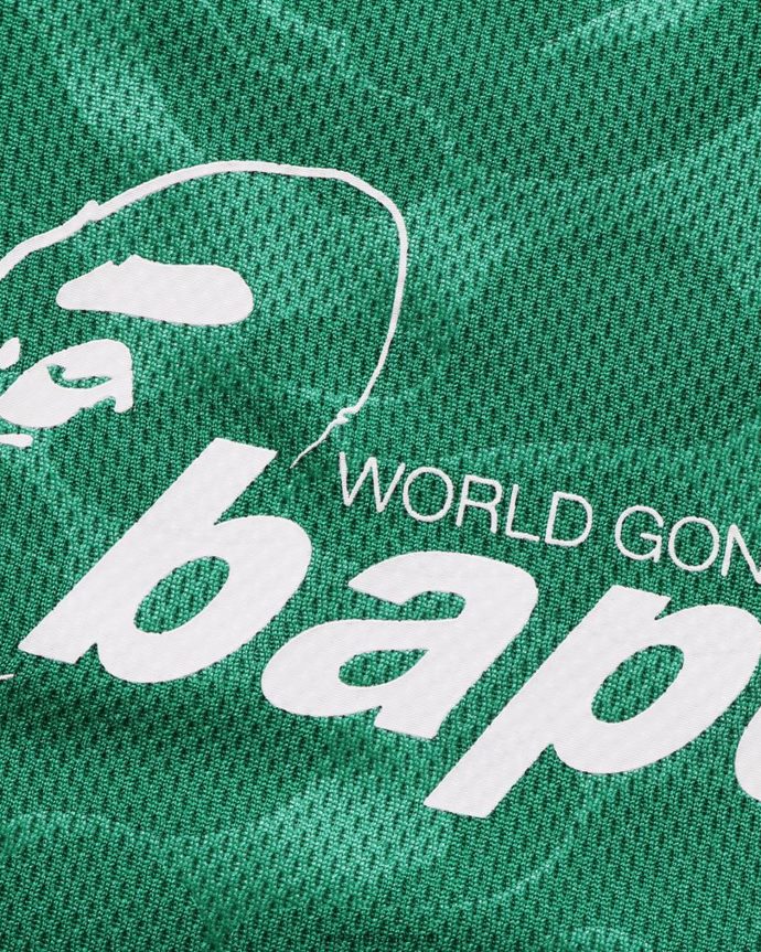 hombres A Bathing Ape pantalones cortos de fútbol 288PLL357 menta