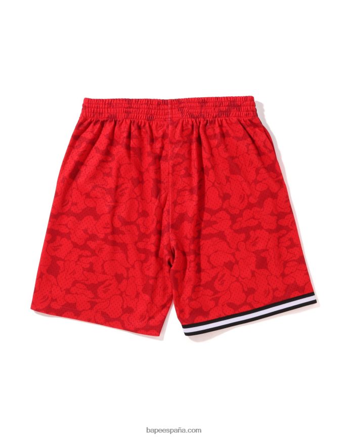 hombres A Bathing Ape pantalones cortos de jersey x m&n miami heat 288PLL370 rojo brillante