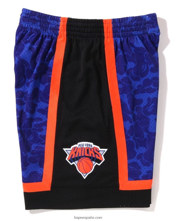 hombres A Bathing Ape pantalones cortos de jersey x m&n new york knicks 288PLL376 azul