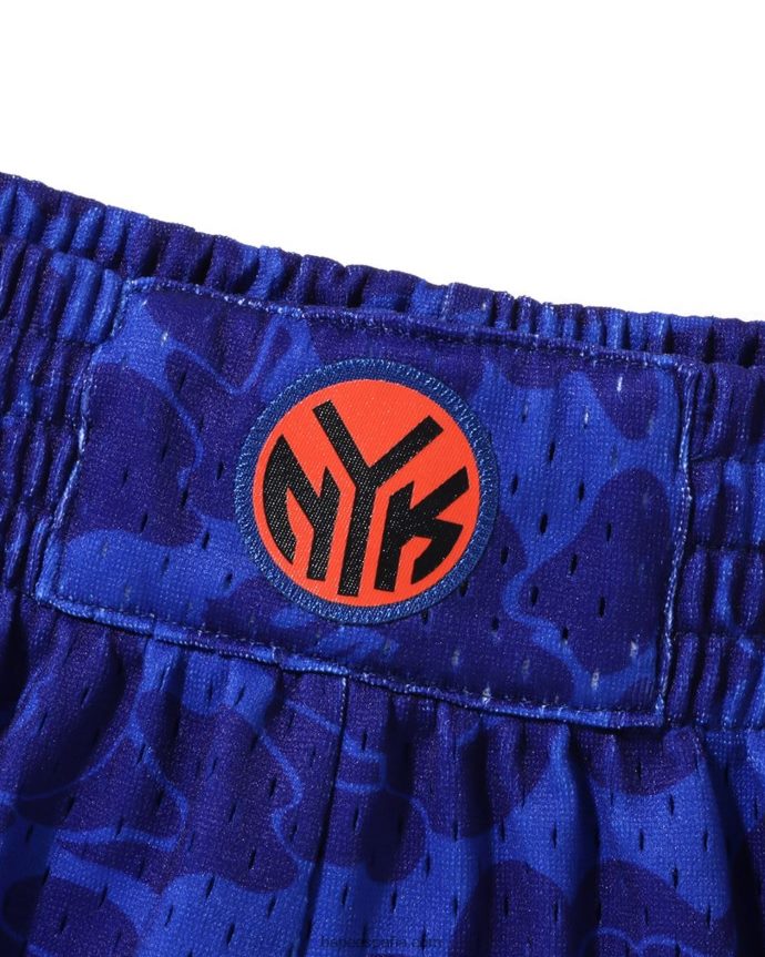hombres A Bathing Ape pantalones cortos de jersey x m&n new york knicks 288PLL376 azul