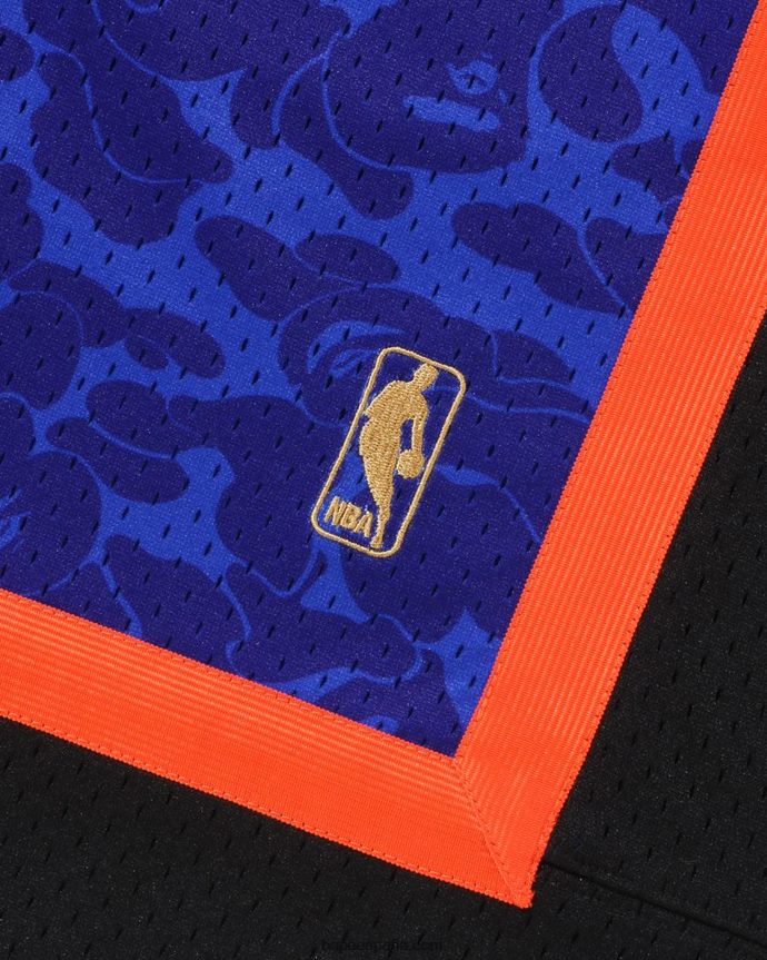 hombres A Bathing Ape pantalones cortos de jersey x m&n new york knicks 288PLL376 azul