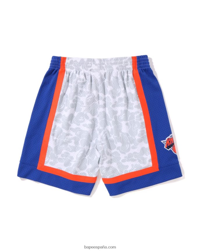 hombres A Bathing Ape pantalones cortos de jersey x m&n new york knicks 288PLL377 blanco