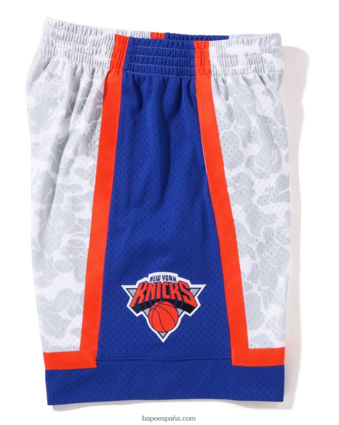 hombres A Bathing Ape pantalones cortos de jersey x m&n new york knicks 288PLL377 blanco