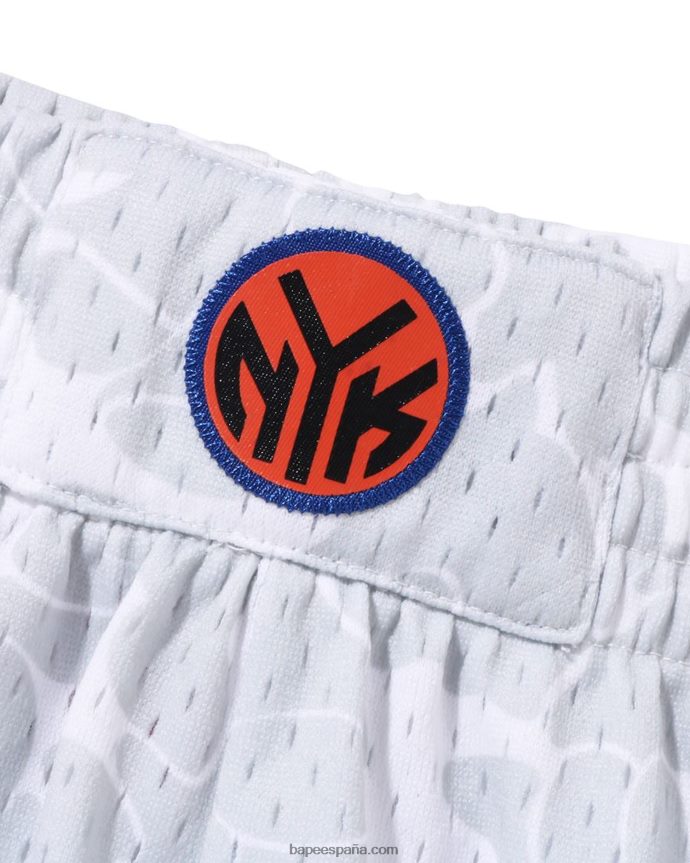 hombres A Bathing Ape pantalones cortos de jersey x m&n new york knicks 288PLL377 blanco