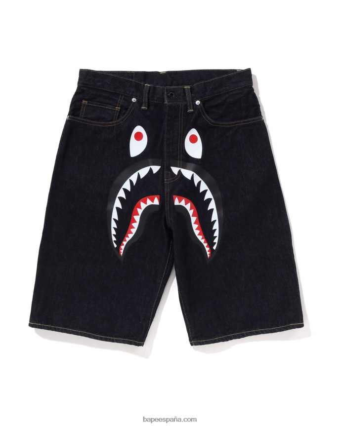hombres A Bathing Ape pantalones cortos de mezclilla de tiburón 288PLL220 mezclilla
