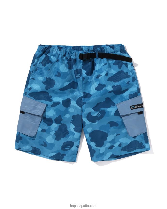 hombres A Bathing Ape shorts cargo camuflados de nido de abeja 288PLL96 azul claro