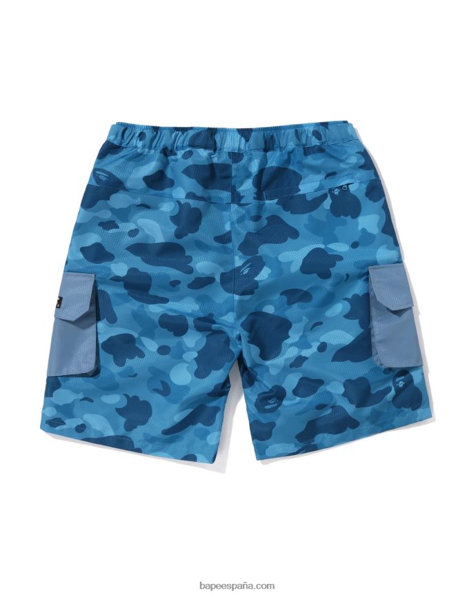 hombres A Bathing Ape shorts cargo camuflados de nido de abeja 288PLL96 azul claro