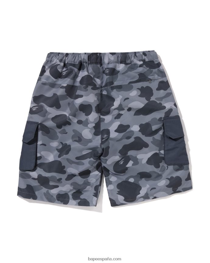 hombres A Bathing Ape shorts cargo camuflados de nido de abeja 288PLL97 gris