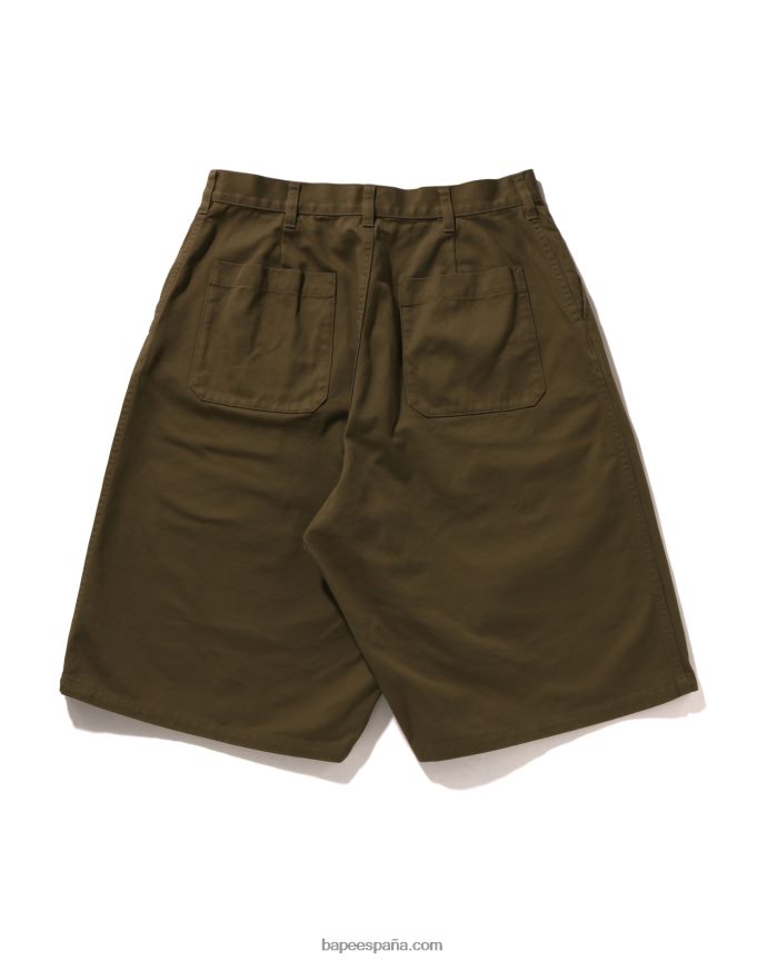 hombres A Bathing Ape shorts chinos de corte holgado de un punto 288PLL98 beige