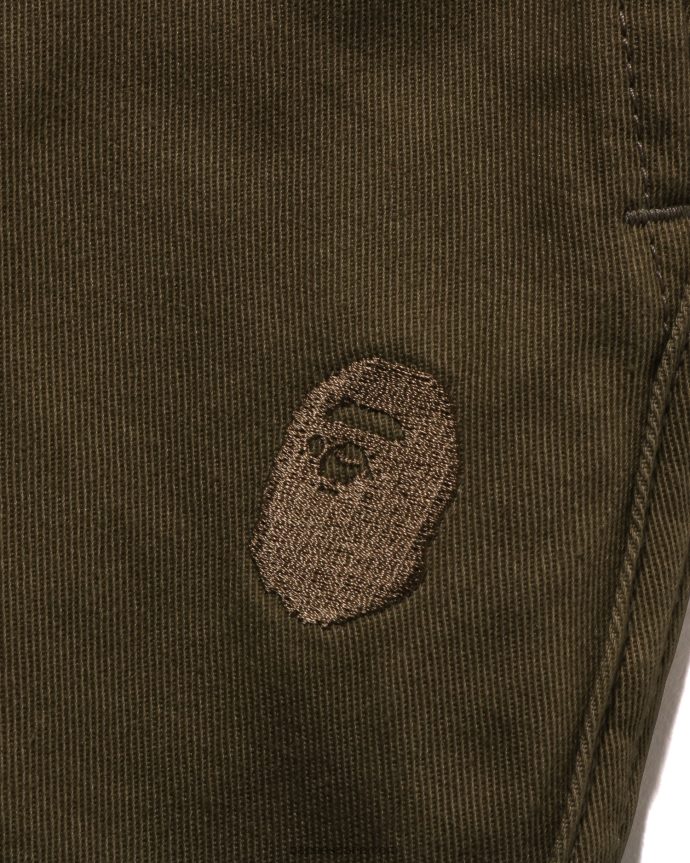 hombres A Bathing Ape shorts chinos de corte holgado de un punto 288PLL98 beige
