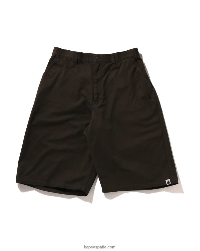hombres A Bathing Ape shorts chinos de corte holgado de un punto 288PLL99 gris oscuro