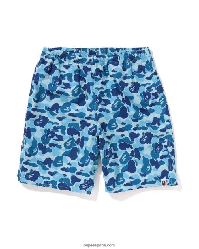 hombres A Bathing Ape shorts de playa camuflados abc 288PLL44 azul