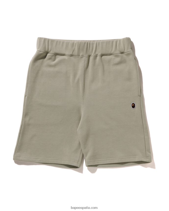 hombres A Bathing Ape shorts deportivos de un punto con cabeza 288PLL101 gris pardo