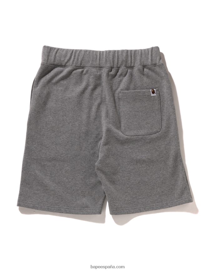 hombres A Bathing Ape shorts deportivos de un punto con cabeza 288PLL105 gris