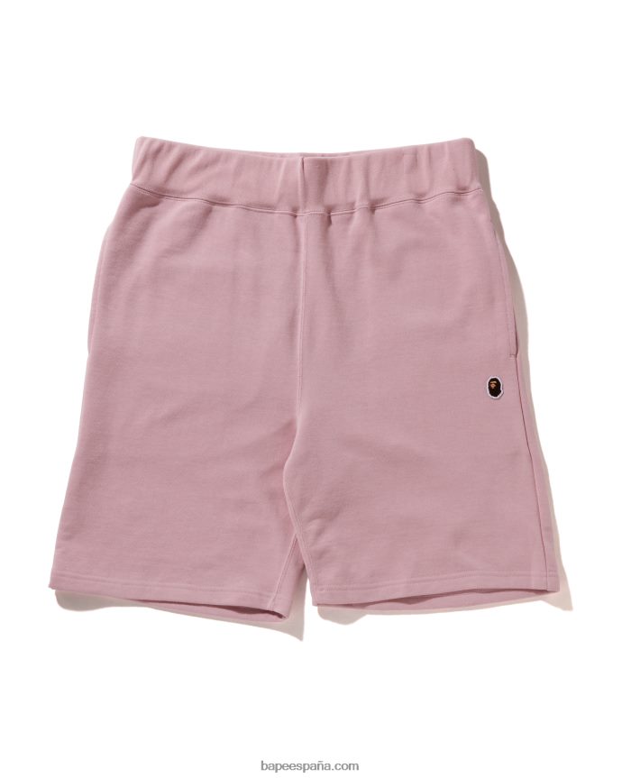 hombres A Bathing Ape shorts deportivos de un punto con cabeza 288PLL106 rosa