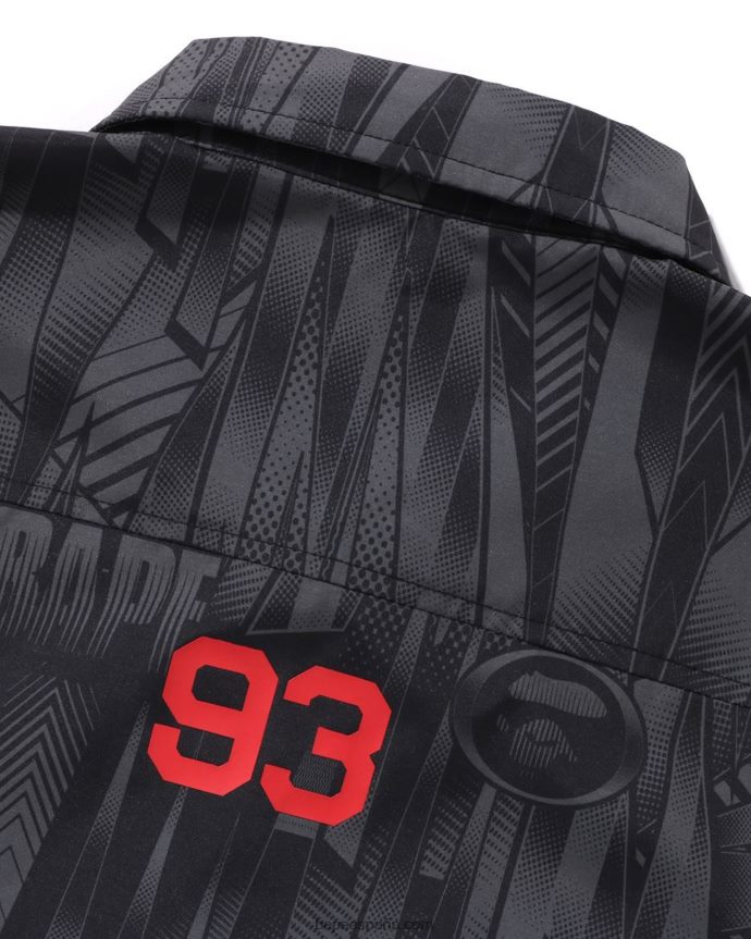 hombres A Bathing Ape camisa holgada Speed ​​Racer 288PLL313 negro
