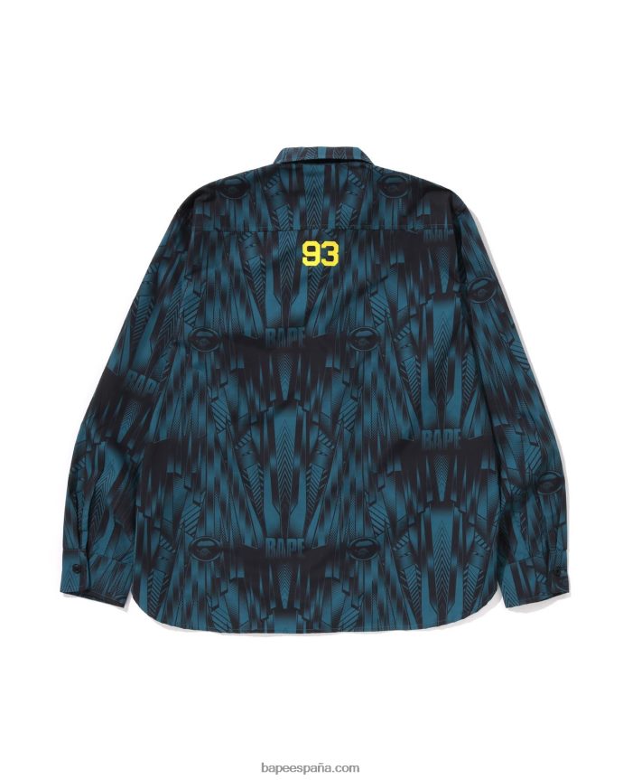 hombres A Bathing Ape camisa holgada Speed ​​Racer 288PLL314 azul