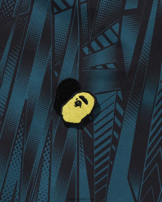hombres A Bathing Ape camisa holgada Speed ​​Racer 288PLL314 azul