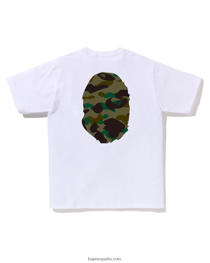 hombres A Bathing Ape 1ra camiseta de camuflaje con cabeza grande 288PLL3 blanco