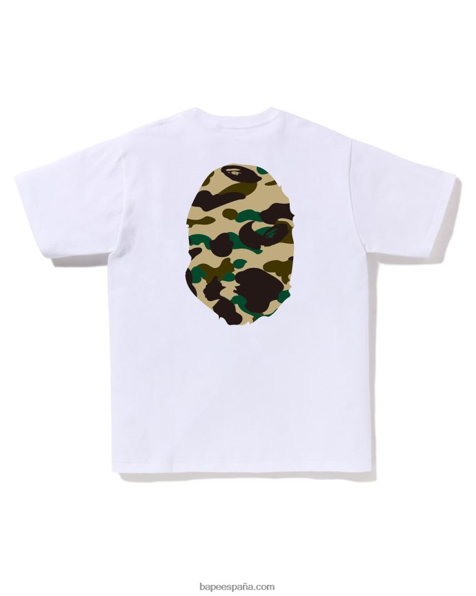 hombres A Bathing Ape 1ra camiseta de camuflaje con cabeza grande 288PLL4 blanco