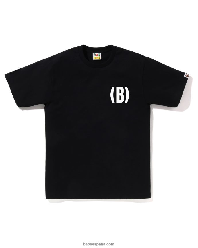 hombres A Bathing Ape b camiseta de un punto 288PLL130 negro