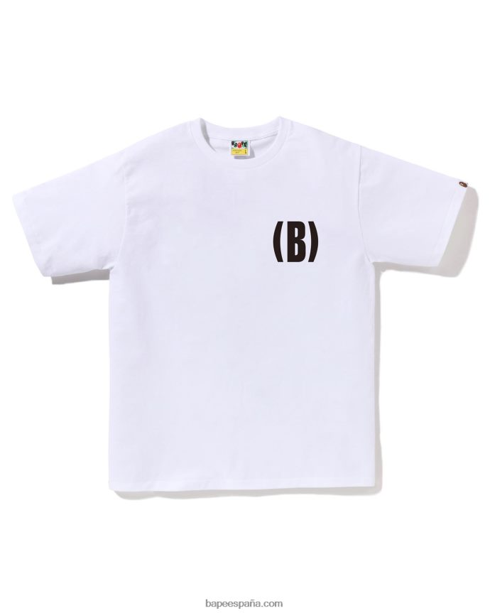 hombres A Bathing Ape b camiseta de un punto 288PLL133 blanco