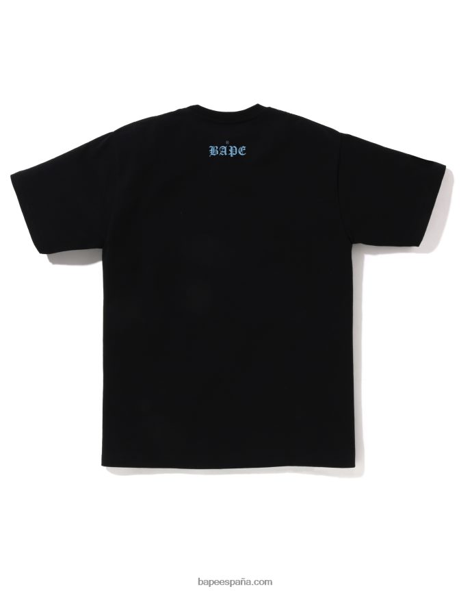 hombres A Bathing Ape cabeza 1993 camiseta 288PLL51 negro