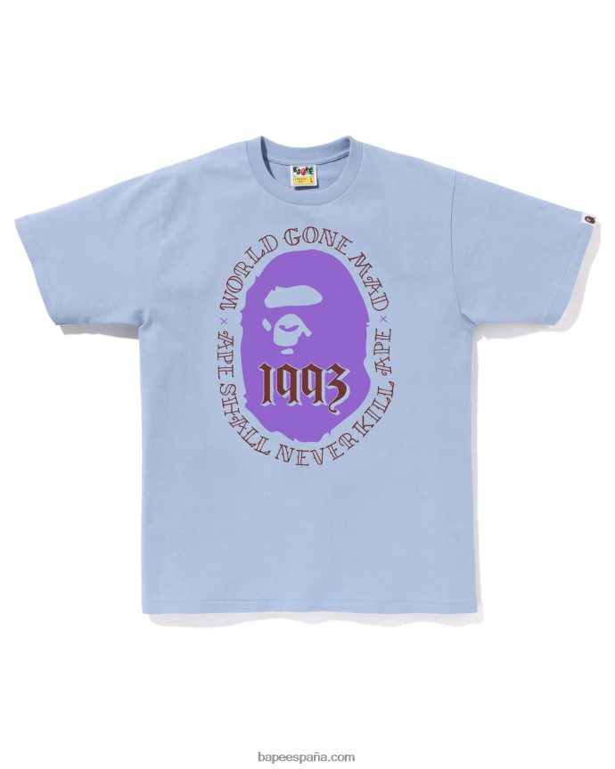 hombres A Bathing Ape cabeza 1993 camiseta 288PLL52 azul claro