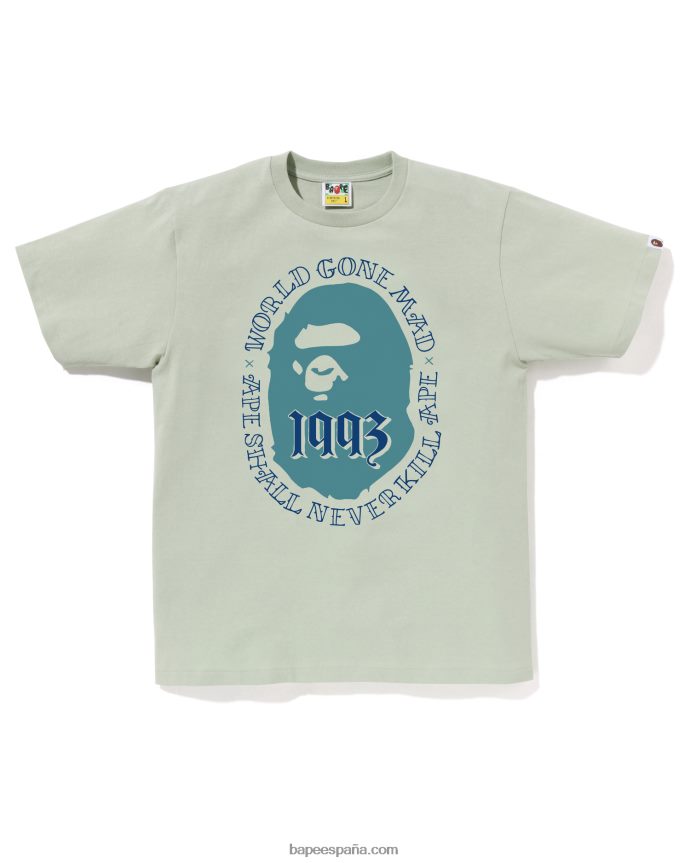 hombres A Bathing Ape cabeza 1993 camiseta 288PLL53 azul claro