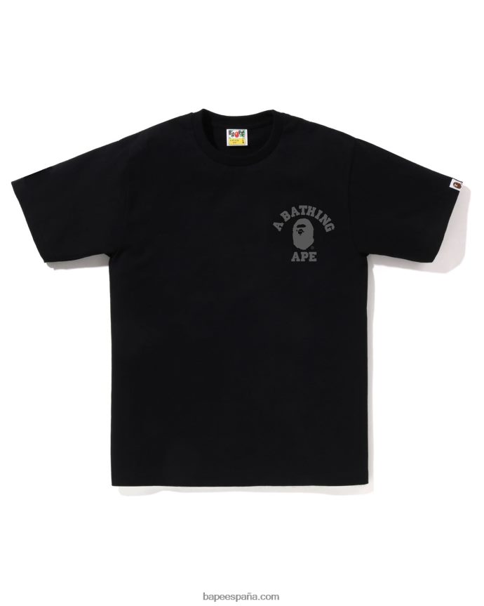 hombres A Bathing Ape camiseta ats de la universidad del corredor de la velocidad 288PLL257 negro
