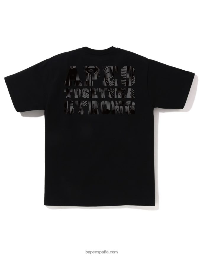 hombres A Bathing Ape camiseta ats de la universidad del corredor de la velocidad 288PLL257 negro
