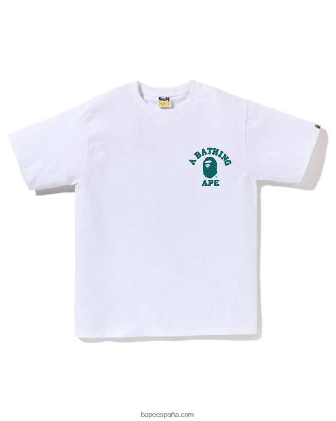 hombres A Bathing Ape camiseta ats de la universidad del corredor de la velocidad 288PLL259 blanco