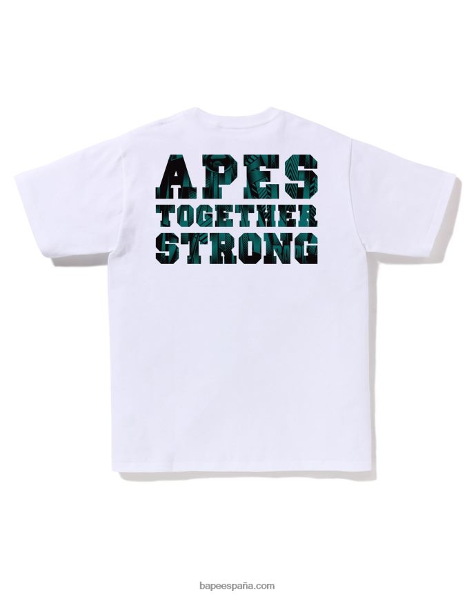 hombres A Bathing Ape camiseta ats de la universidad del corredor de la velocidad 288PLL259 blanco