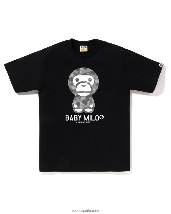 hombres A Bathing Ape camiseta baby milo de panal de abeja 288PLL47 negro