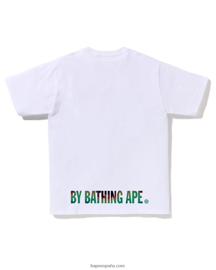 hombres A Bathing Ape camiseta con cara de termografía 288PLL89 blanco