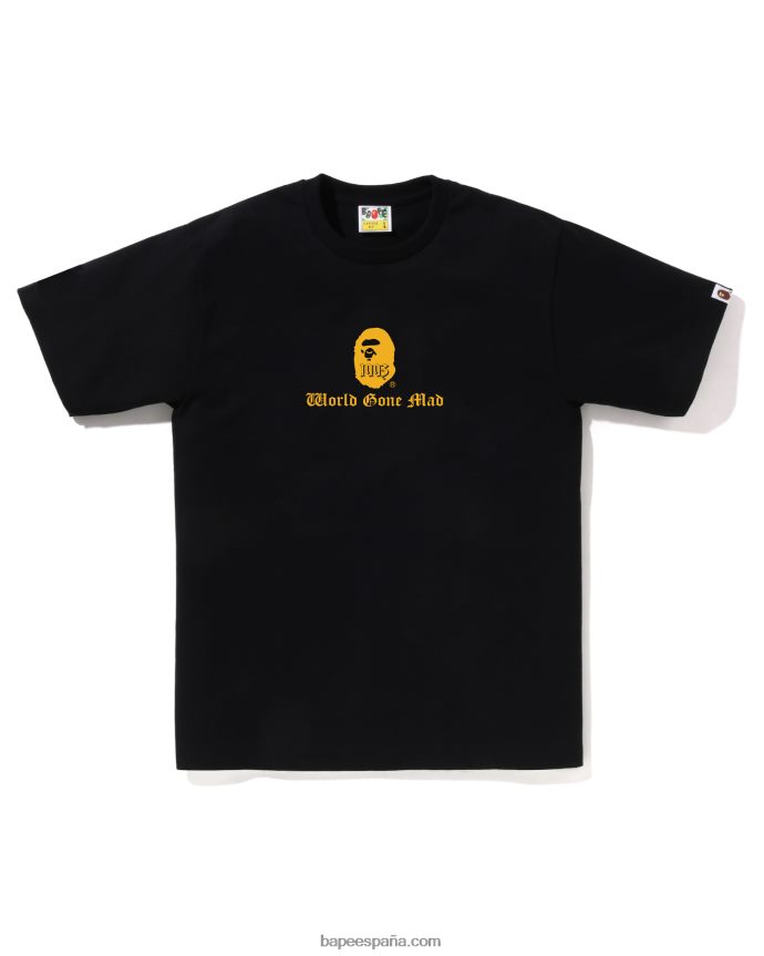 hombres A Bathing Ape camiseta con logo 288PLL36 negro