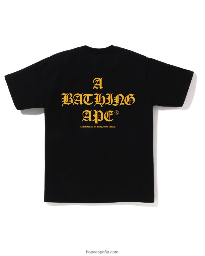 hombres A Bathing Ape camiseta con logo 288PLL36 negro