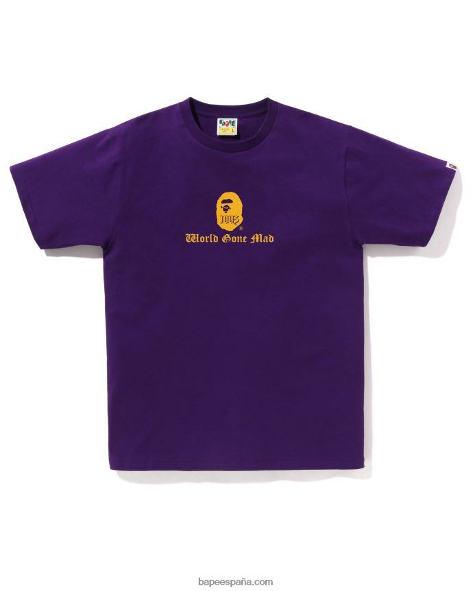 hombres A Bathing Ape camiseta con logo 288PLL38 púrpura