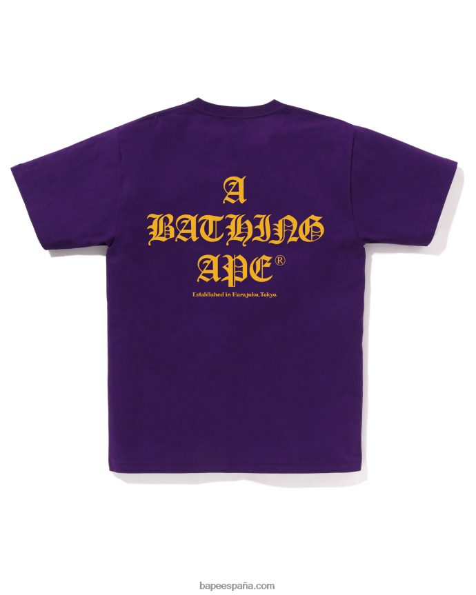 hombres A Bathing Ape camiseta con logo 288PLL38 púrpura