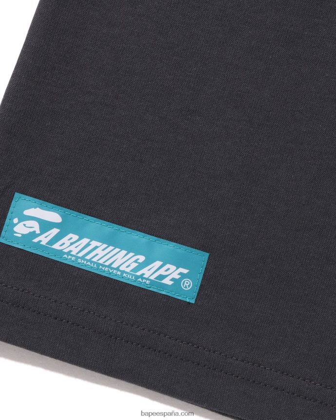 hombres A Bathing Ape camiseta con logo 288PLL7 gris oscuro