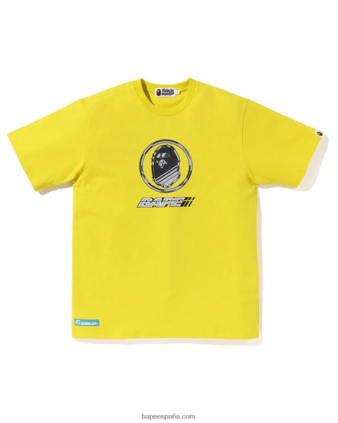 hombres A Bathing Ape camiseta con logo 288PLL8 amarillo
