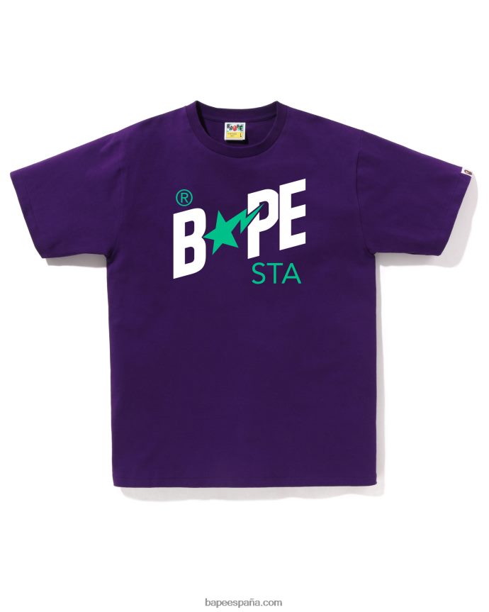 hombres A Bathing Ape camiseta con logo de colores 288PLL42 púrpura