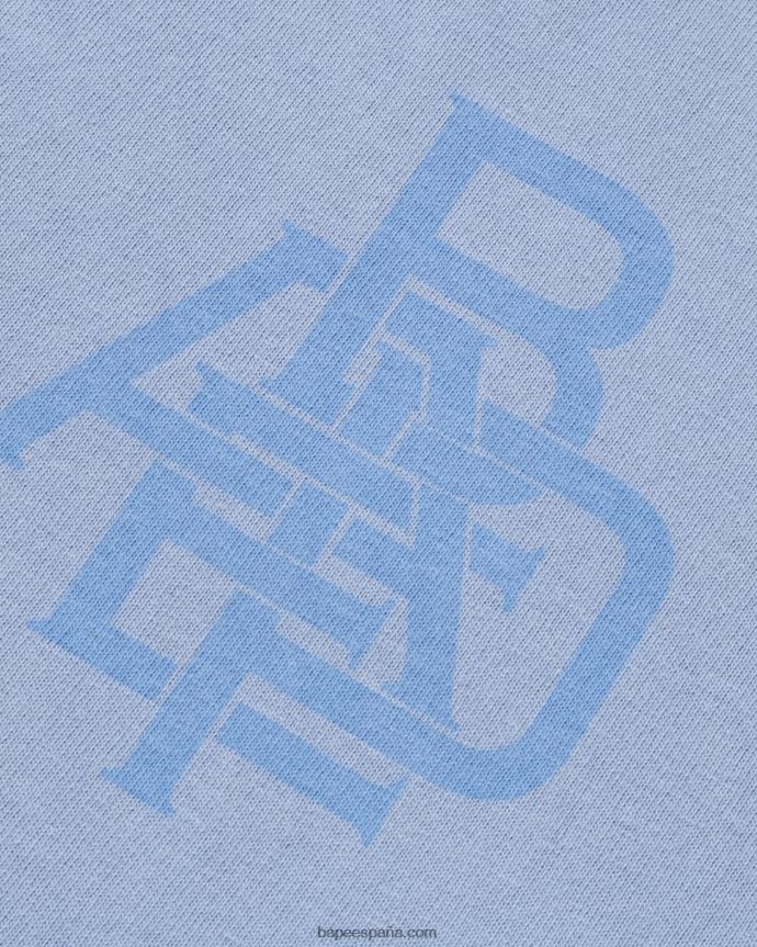 hombres A Bathing Ape camiseta con logo de pigmento 288PLL157 cielo azul