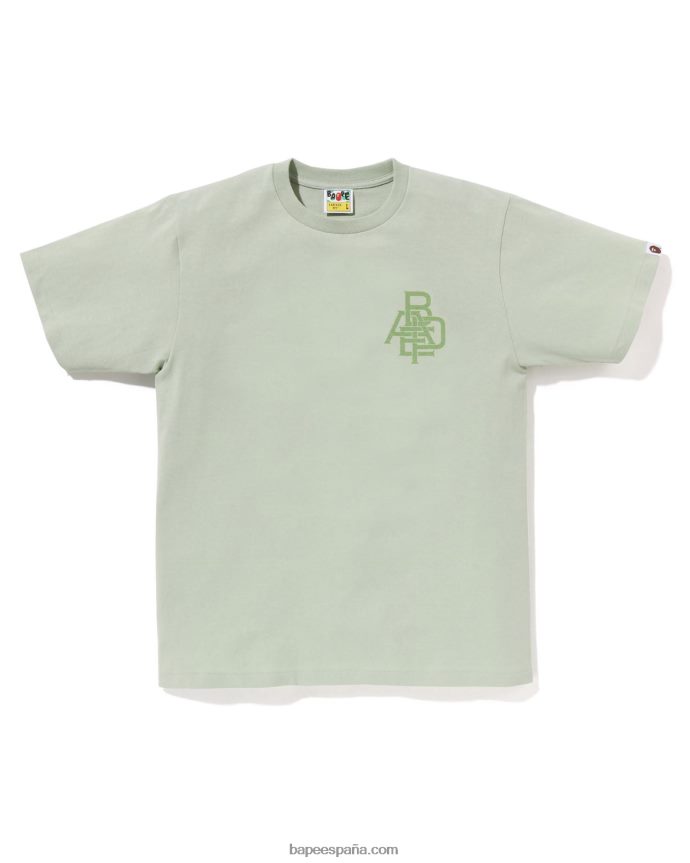 hombres A Bathing Ape camiseta con logo de pigmento 288PLL158 verde claro