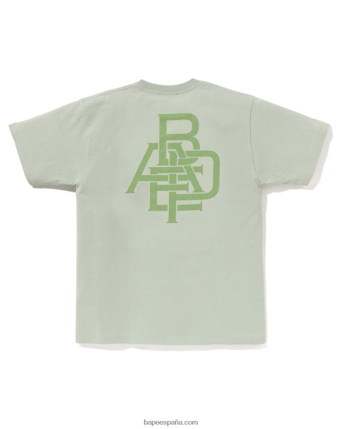 hombres A Bathing Ape camiseta con logo de pigmento 288PLL158 verde claro
