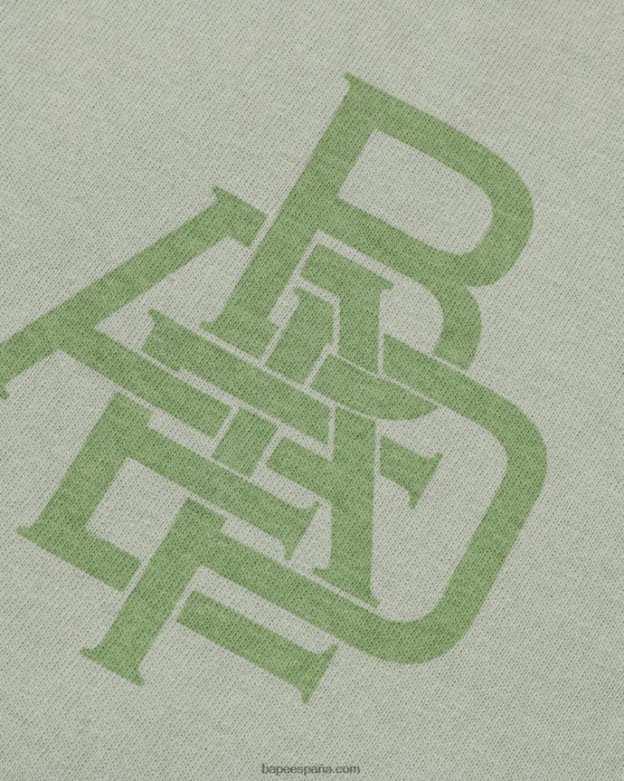 hombres A Bathing Ape camiseta con logo de pigmento 288PLL158 verde claro