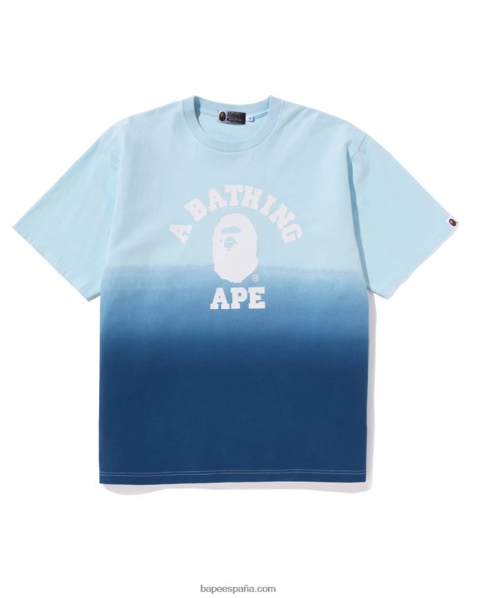 hombres A Bathing Ape camiseta de ajuste relajado de graduación universitaria 288PLL175 azul
